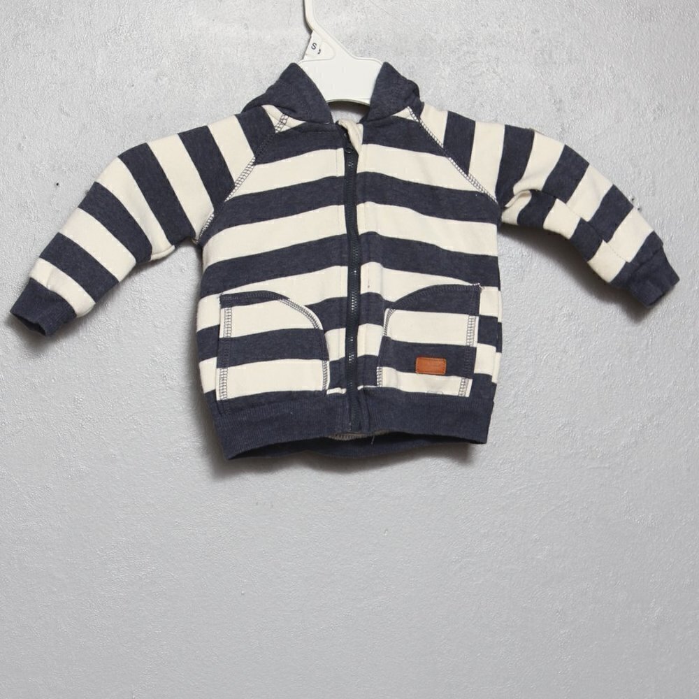7 for all mankind full zip baby blue white stripe nautical hoodie